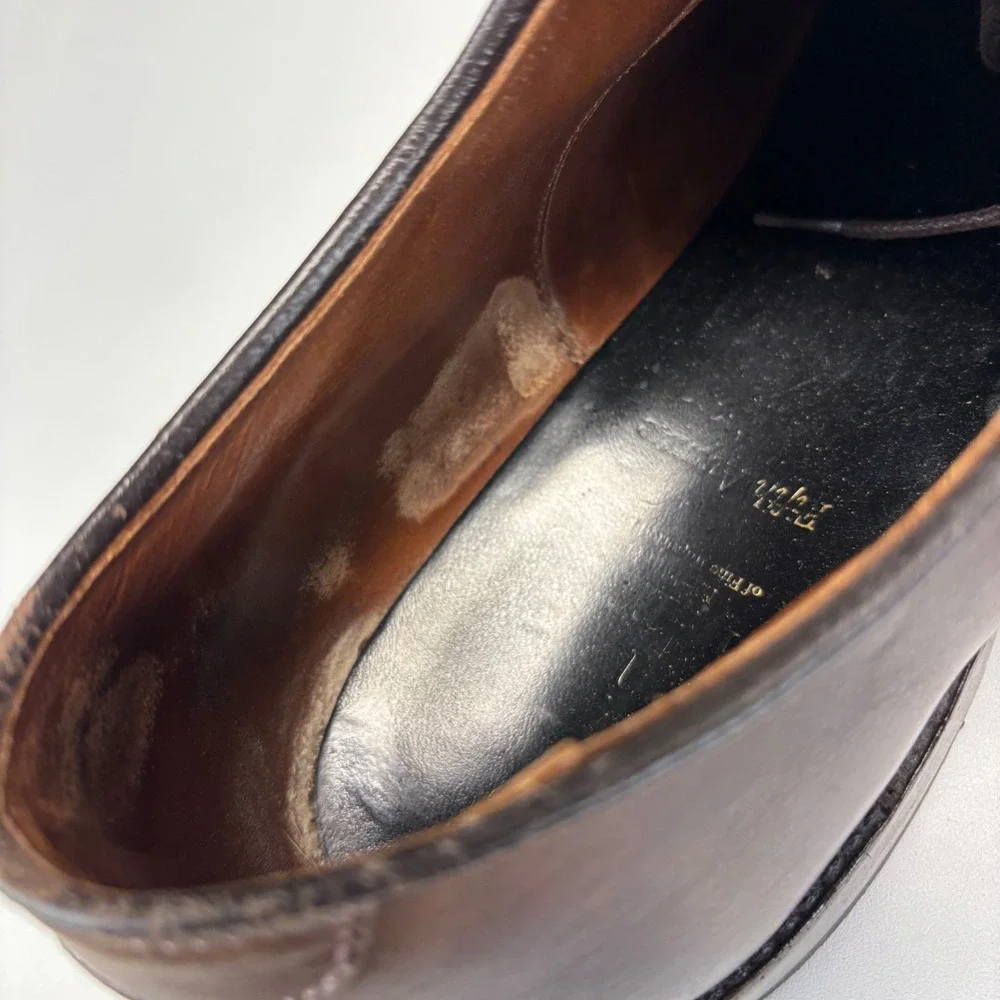 Allen Edmonds Fifth Avenue Oxford Mens 8 Dark Brown Leather Cap Toe Dress Shoes